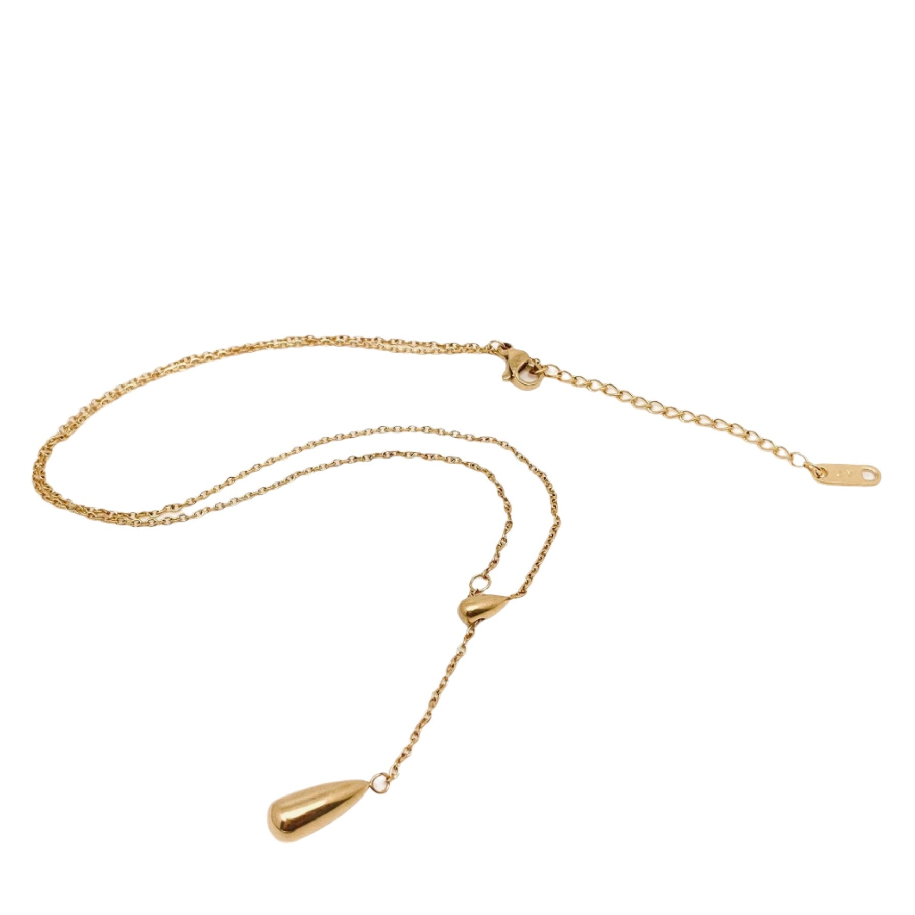 Double Teardrop Gold Plated Necklace