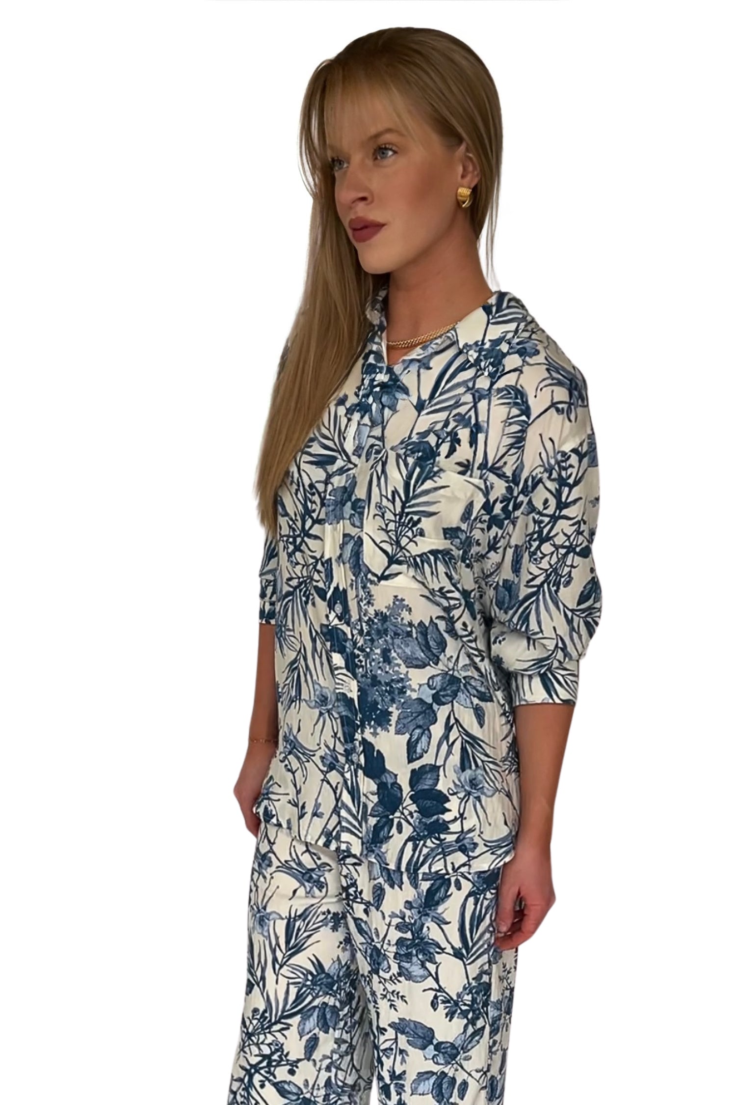 Kiara Floral Print Button Down Shirt