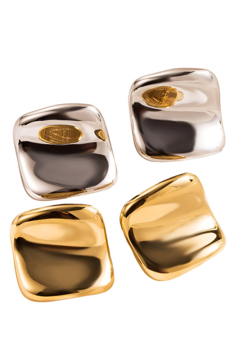 Polished Square Stud Earring