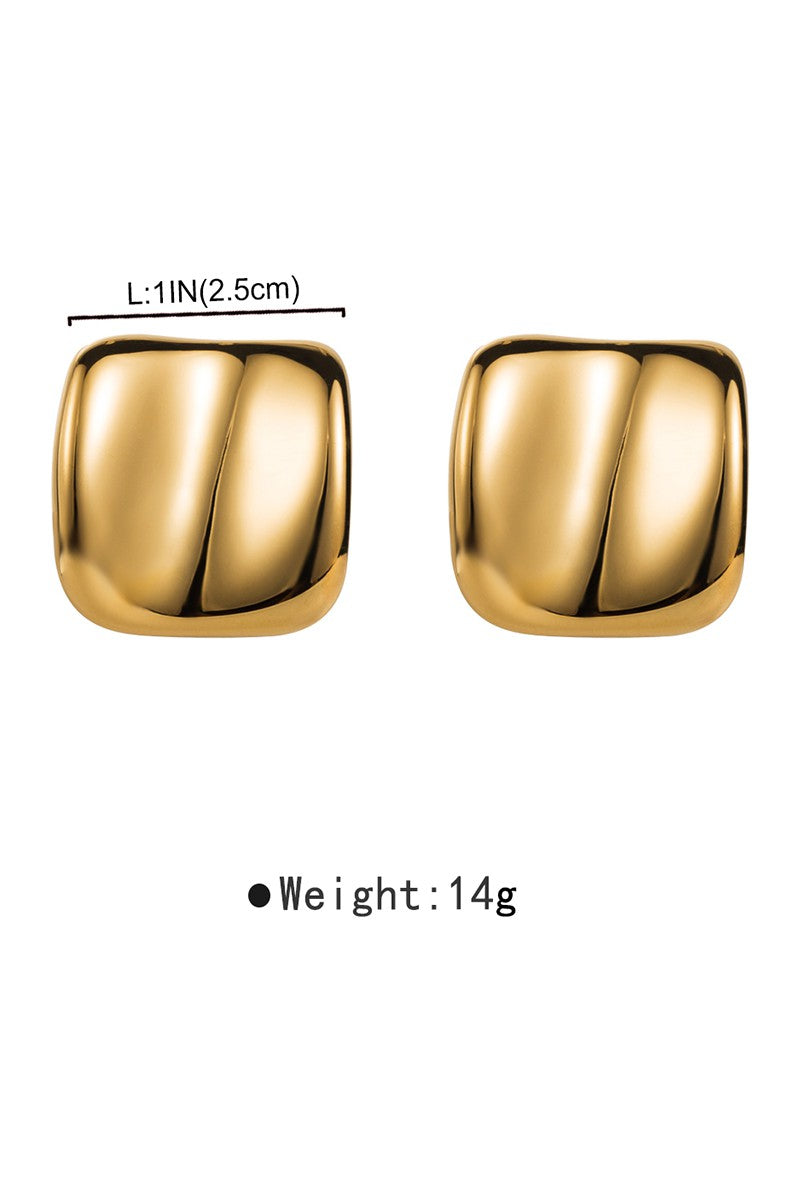 Polished Square Stud Earring