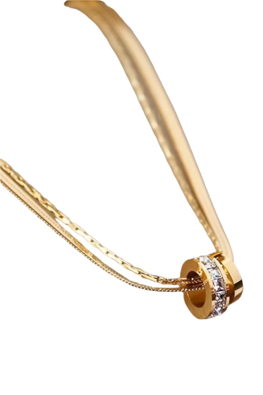 Multi Layer Stone Accent Necklace