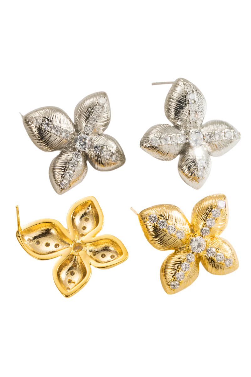 Embellished Flower Drop Earring