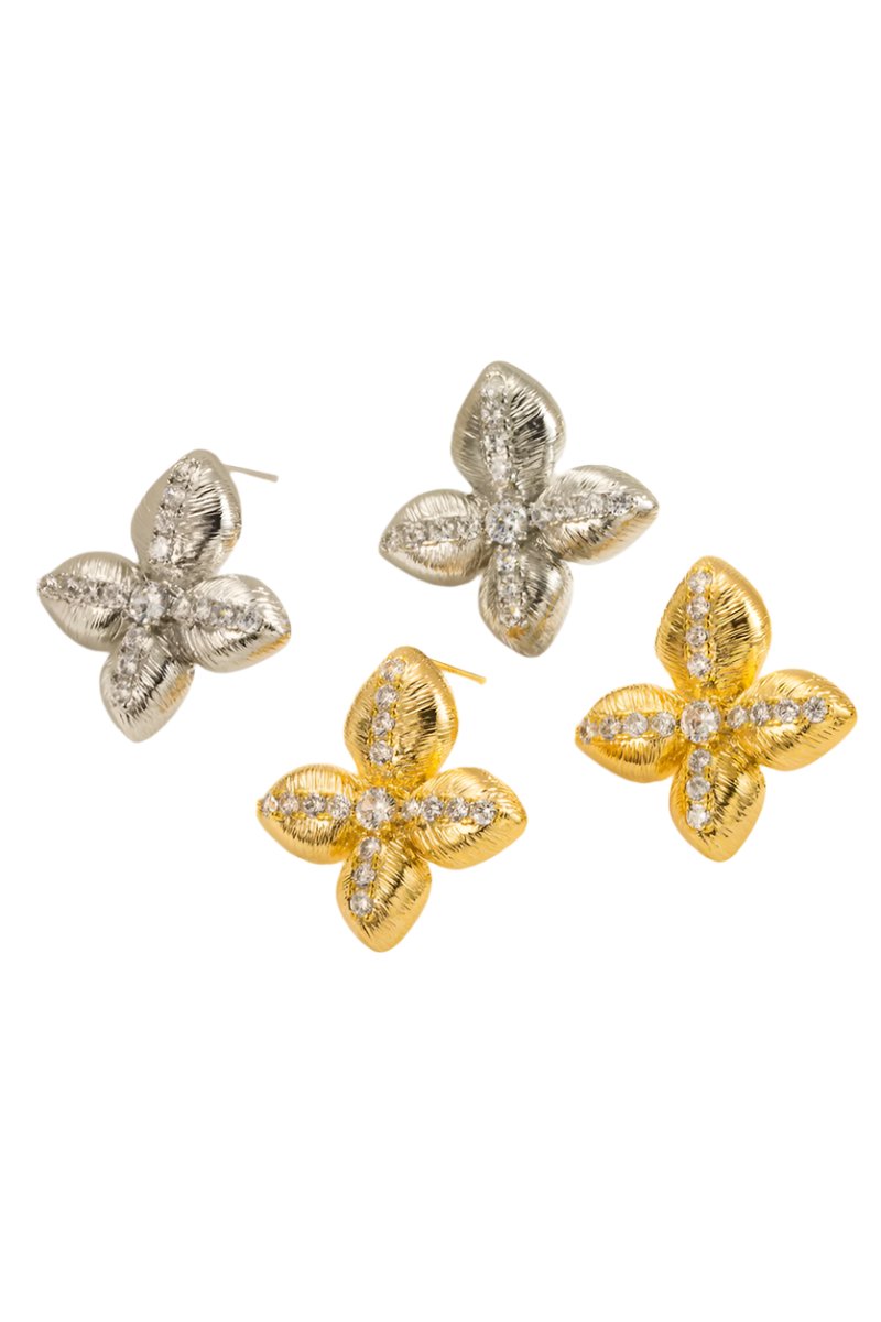 Embellished Flower Drop Earring