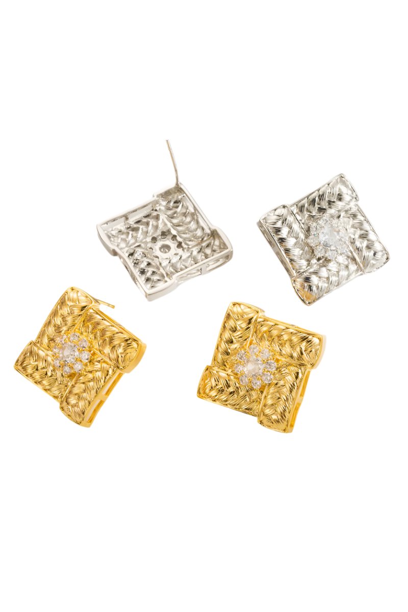 Vintage Square Stud Earring