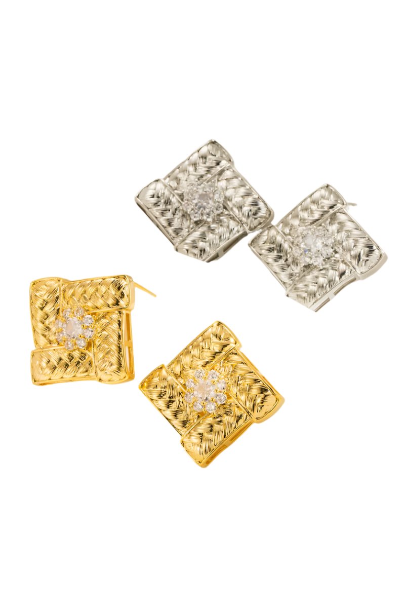 Vintage Square Stud Earring