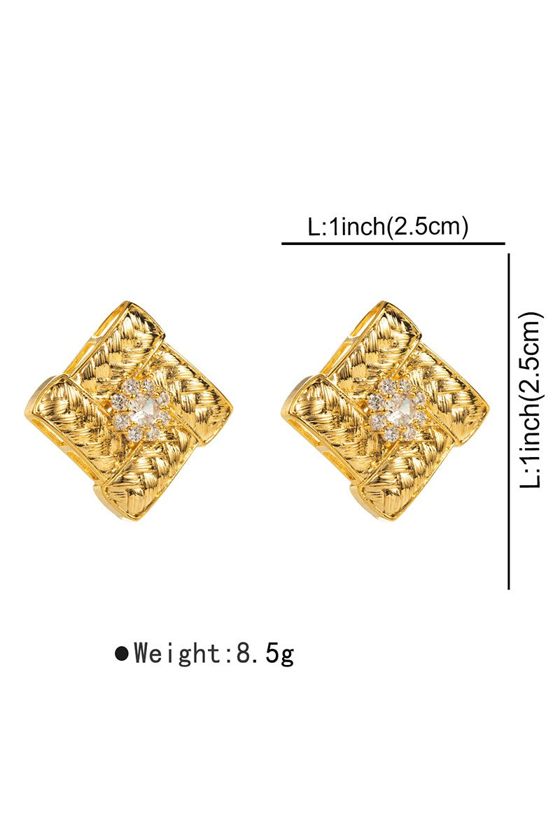 Vintage Square Stud Earring