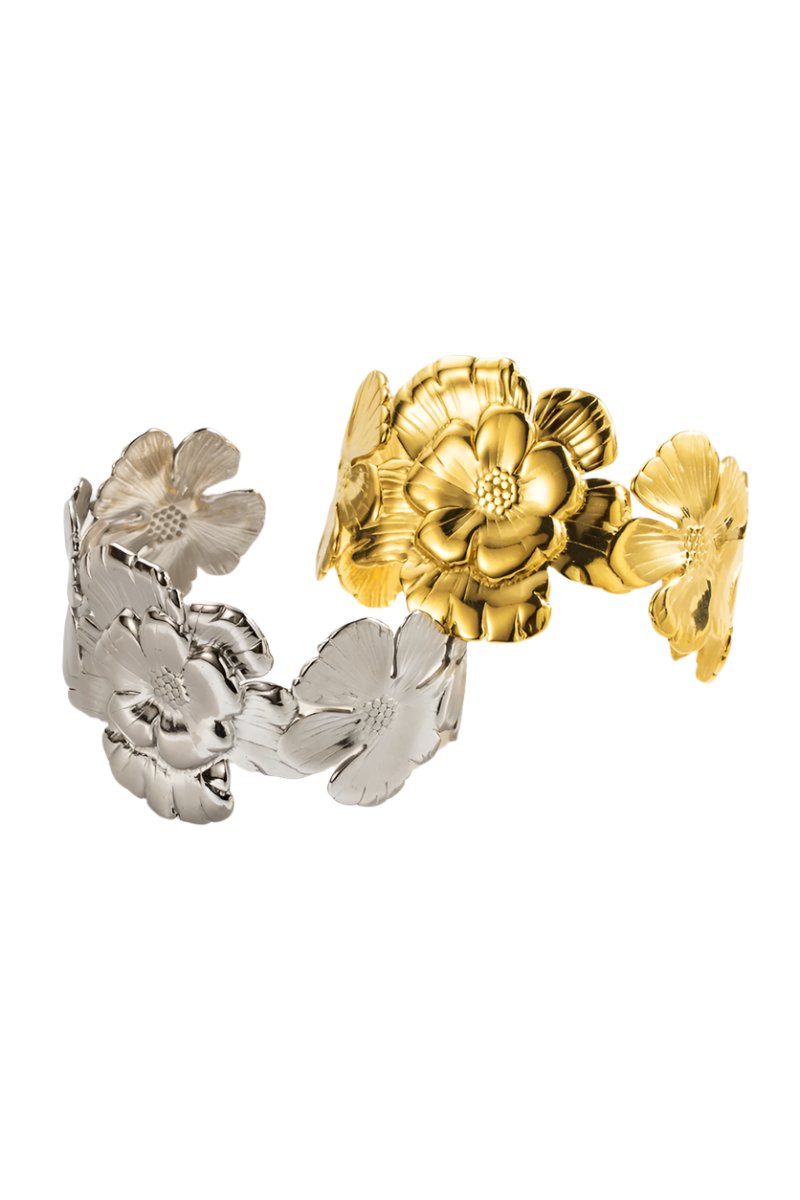 Textured Floral Cuff Bracelet