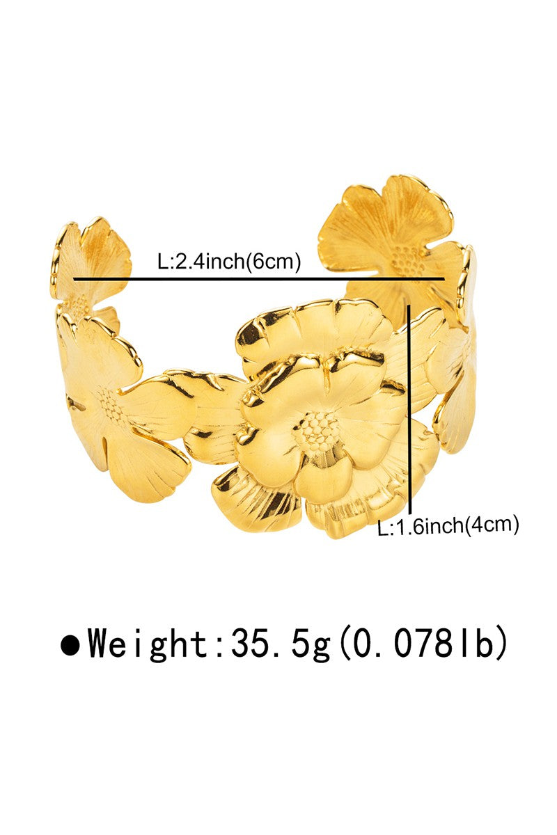 Textured Floral Cuff Bracelet