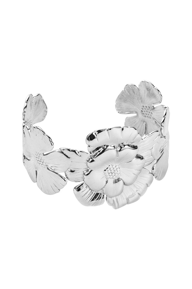Textured Floral Cuff Bracelet