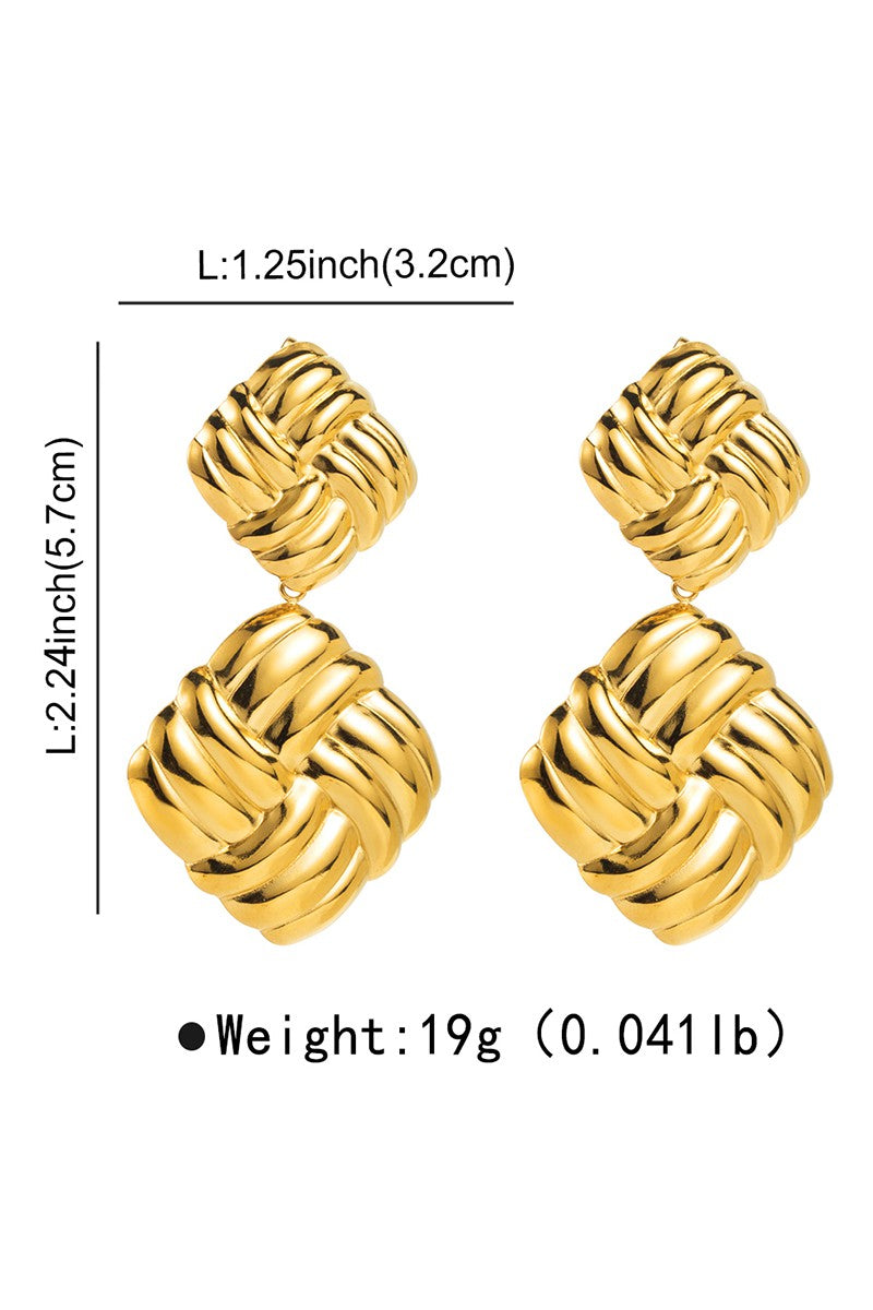 Striped Square Drop Earring