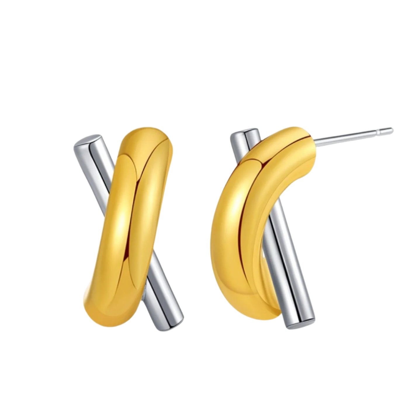 Two Tone Stud Earring