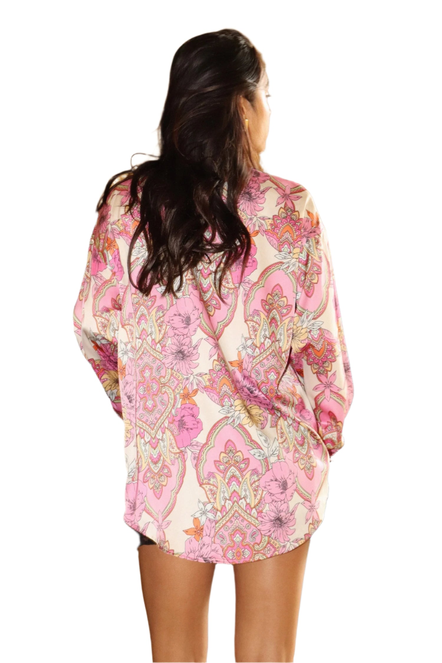 Ellie Paisley Print Button Down Blouse