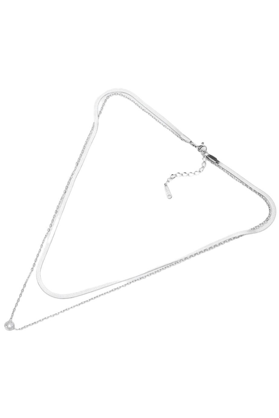 Bezel Snake Chain Layered Necklace