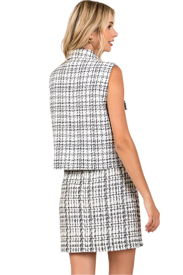 Daphne Tweed Buttoned Shacket Vest