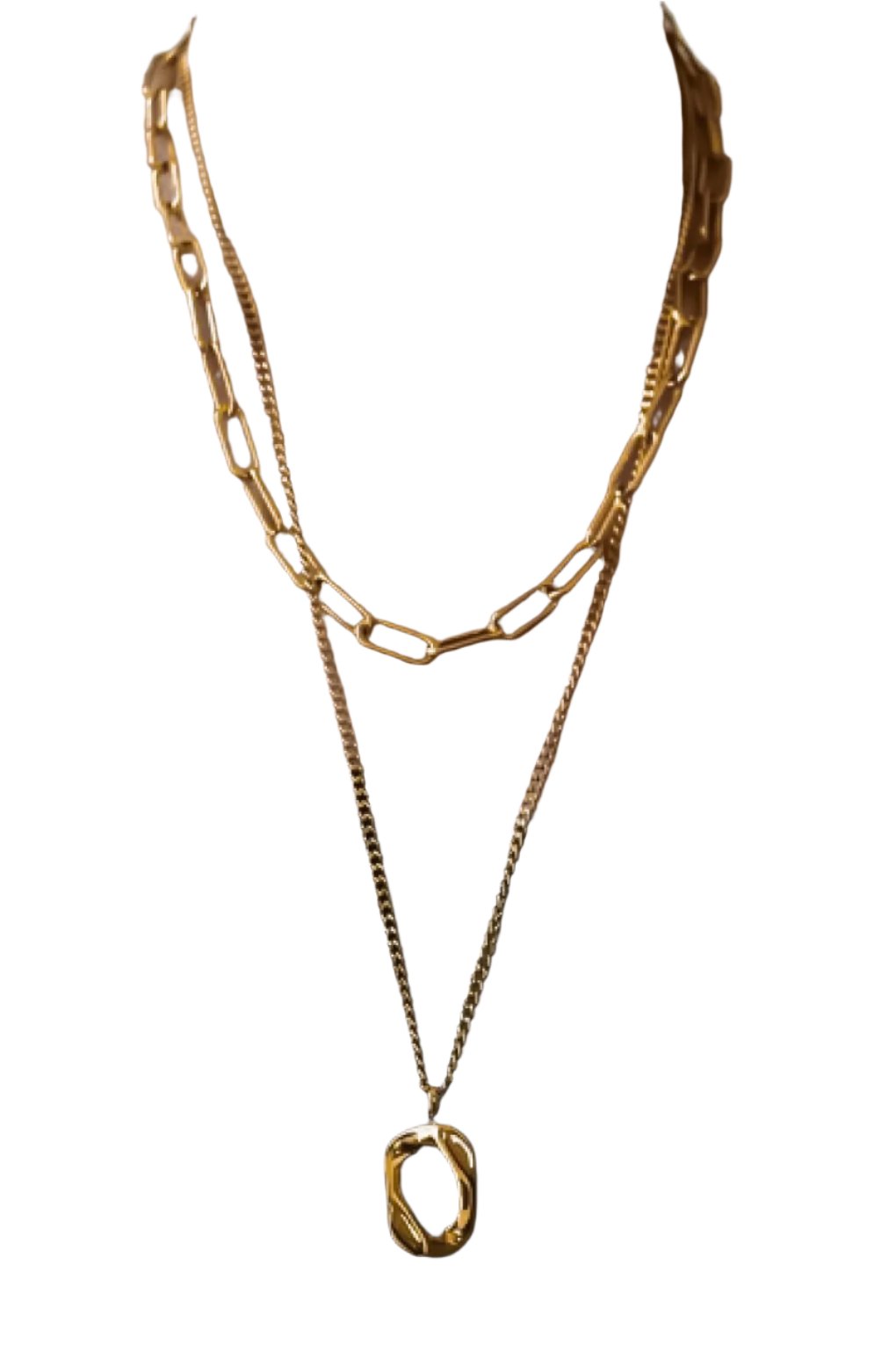 Paper Clip Pendant Necklace