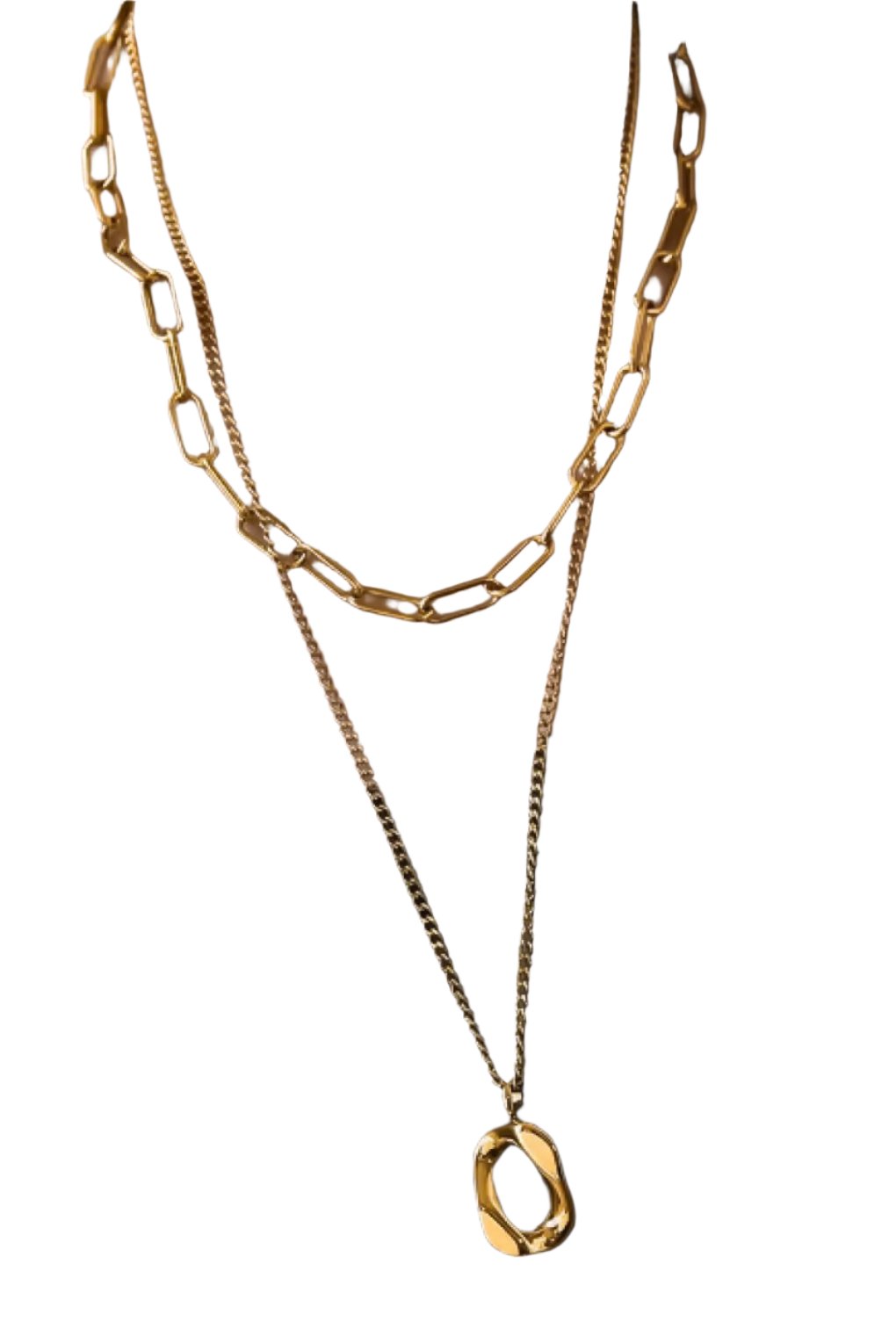 Paper Clip Pendant Necklace