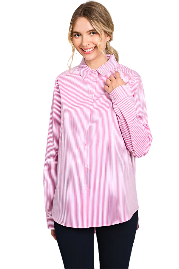 Cassidy Oversized Stripe Button Down Top