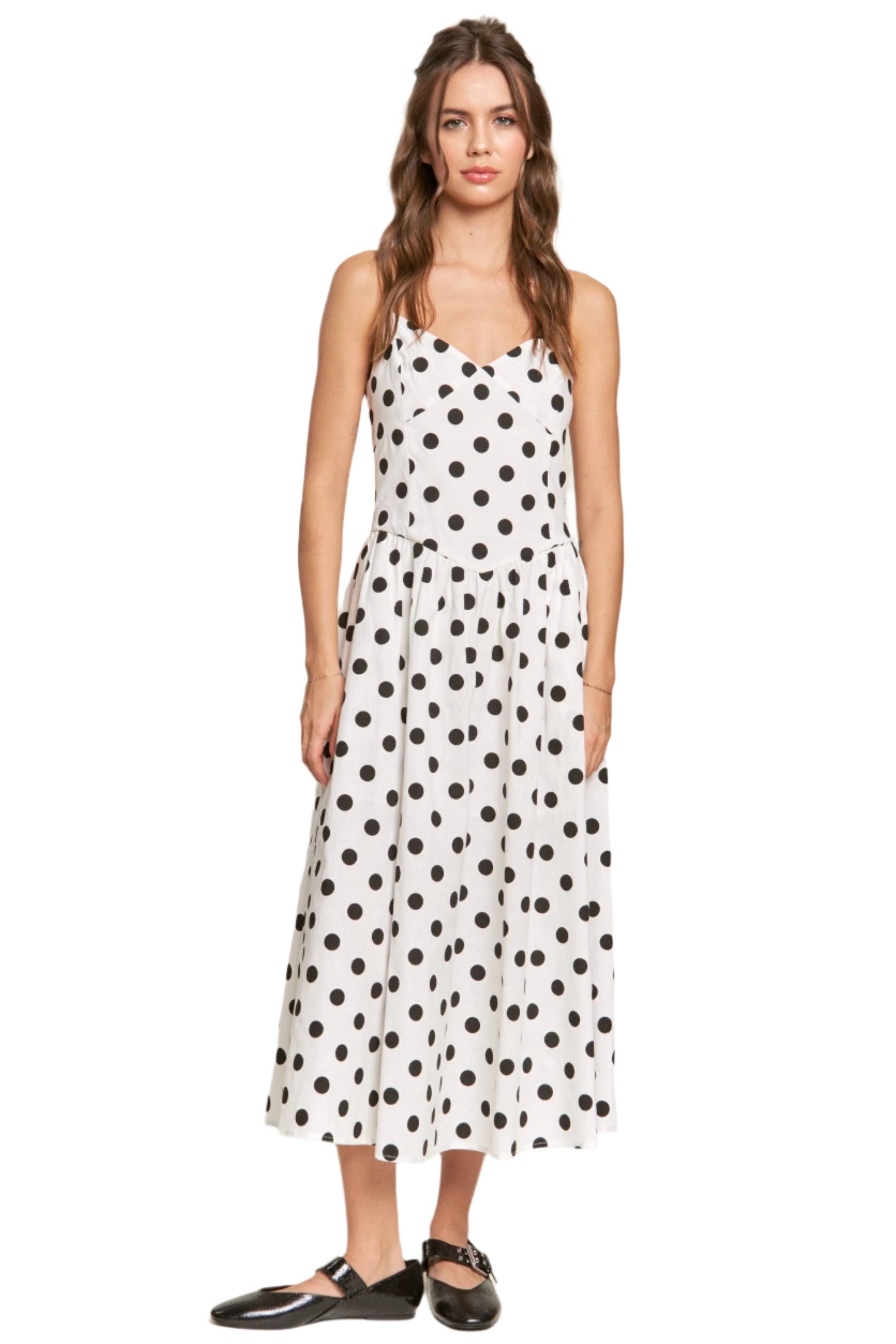 Whitney Polka Dot Midi Dress