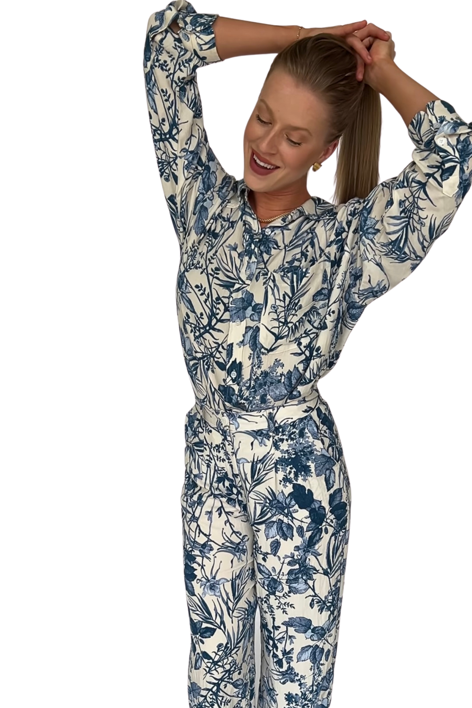 Kiara Floral Print Button Down Shirt