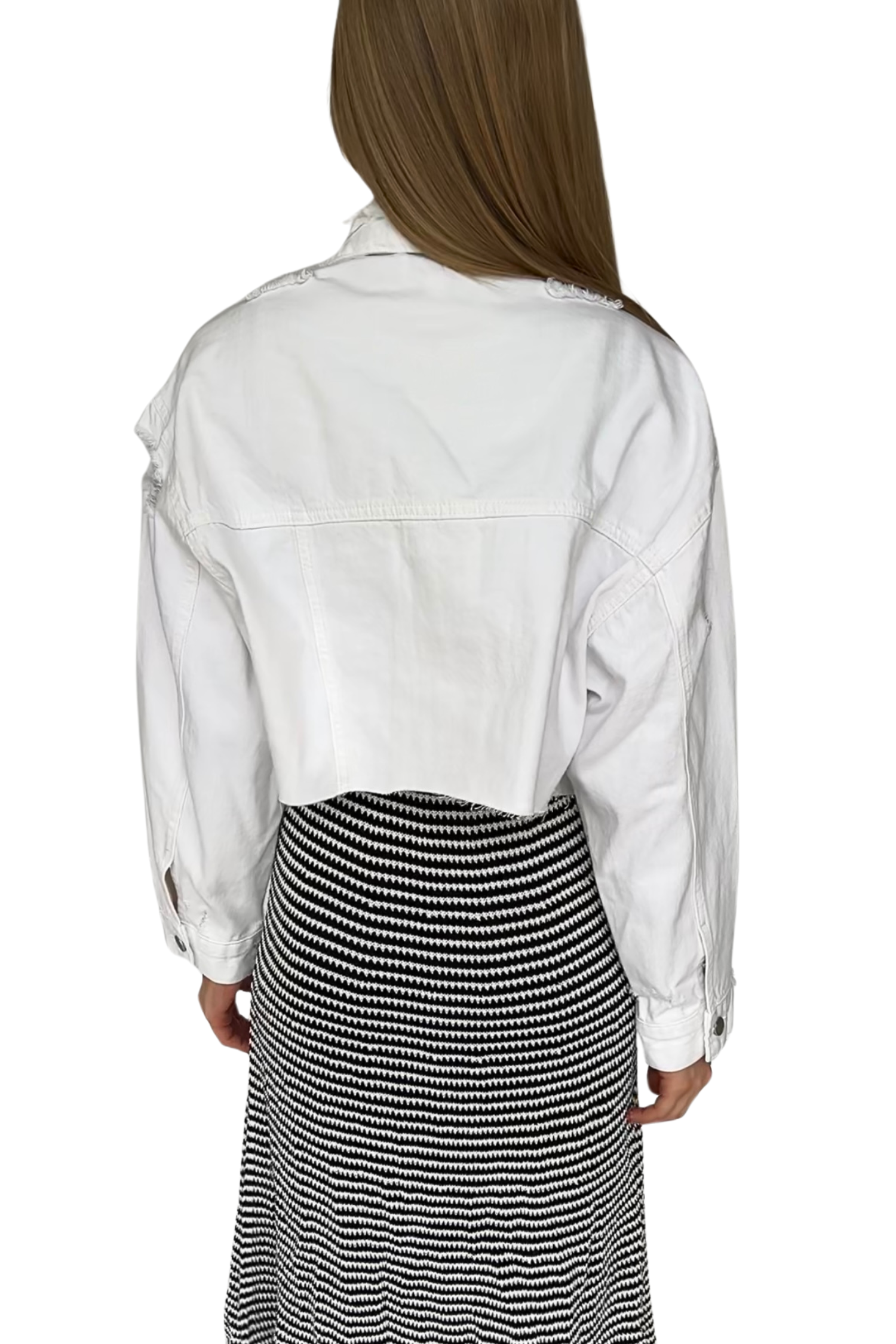 Alani Cropped Distressed Jacket