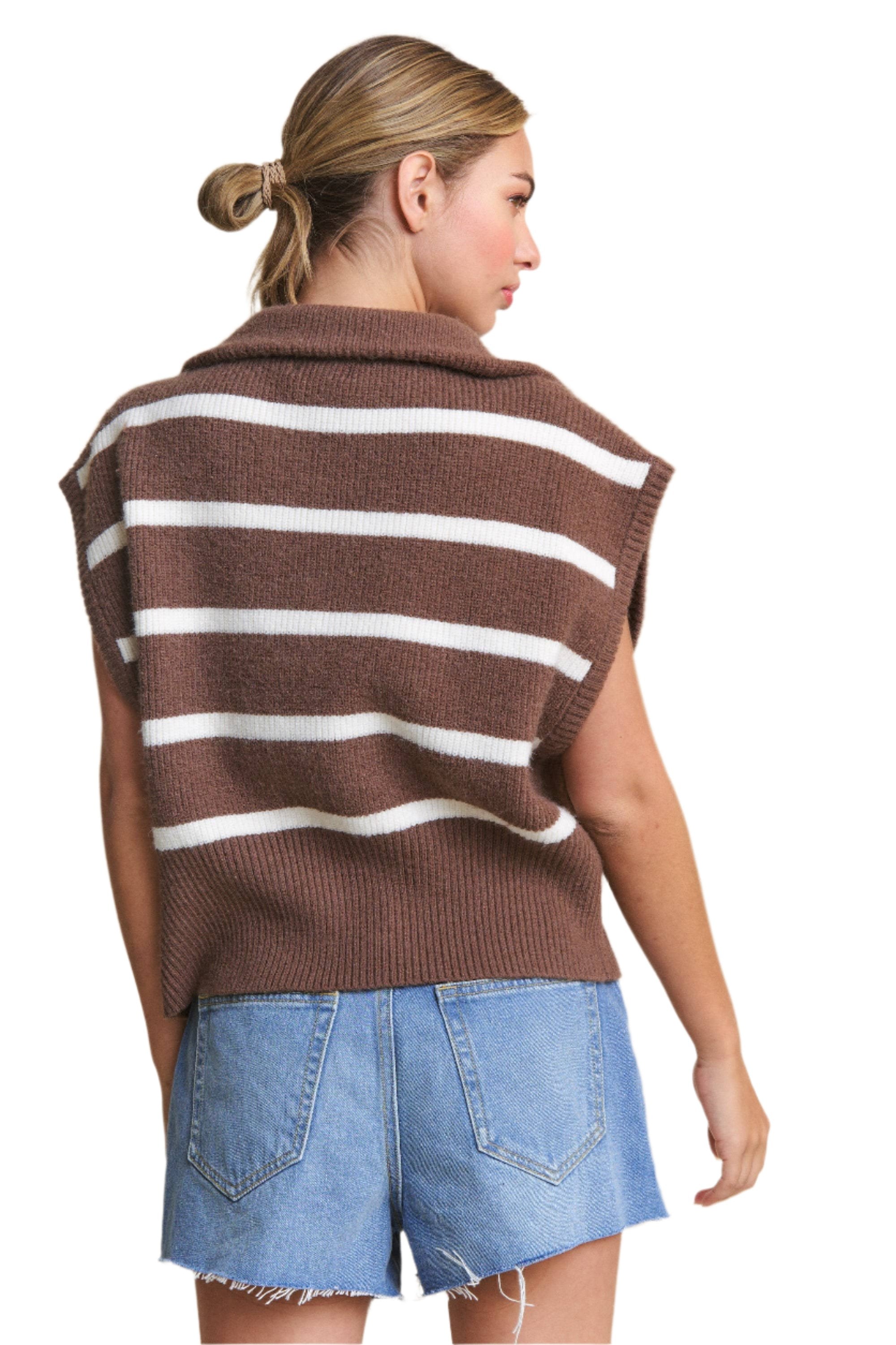 Vivian Striped Sleeveless Sweater