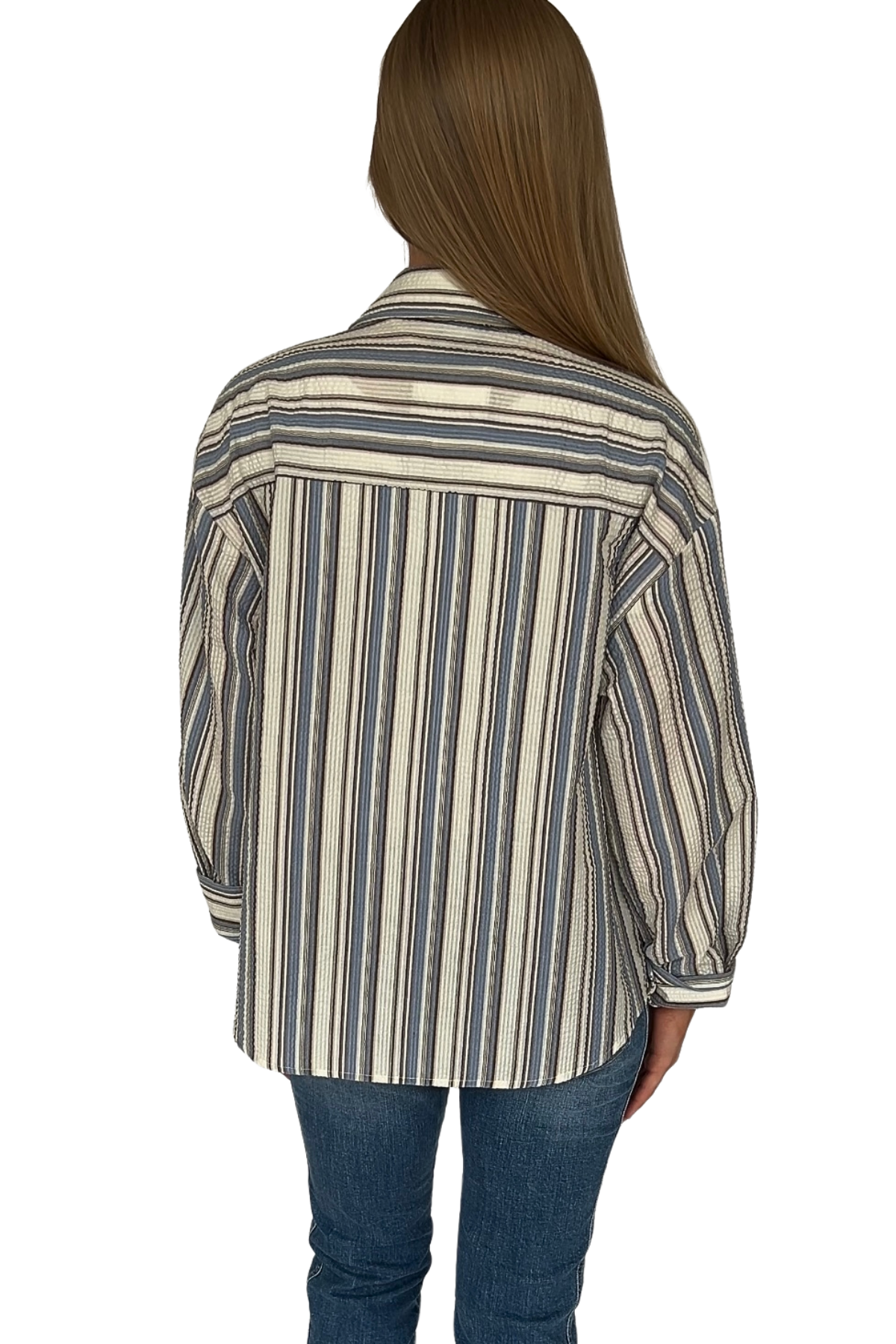 Chloe Striped Button Down Top