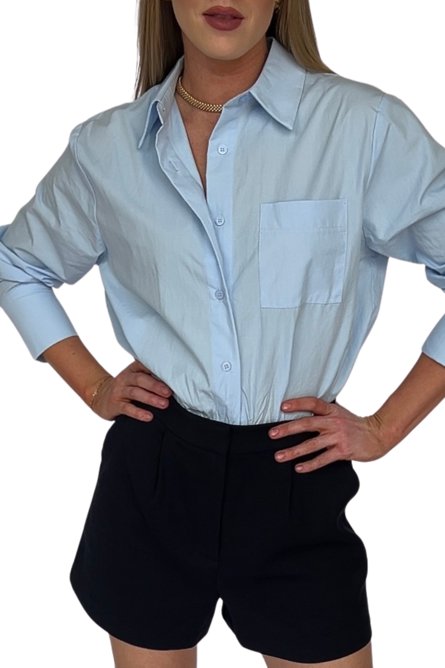 Jessa Poplin Button Down Shirt
