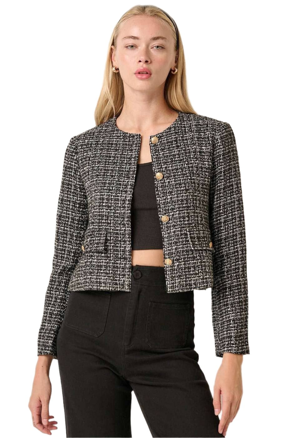 Margot Tweed Round Neck Jacket