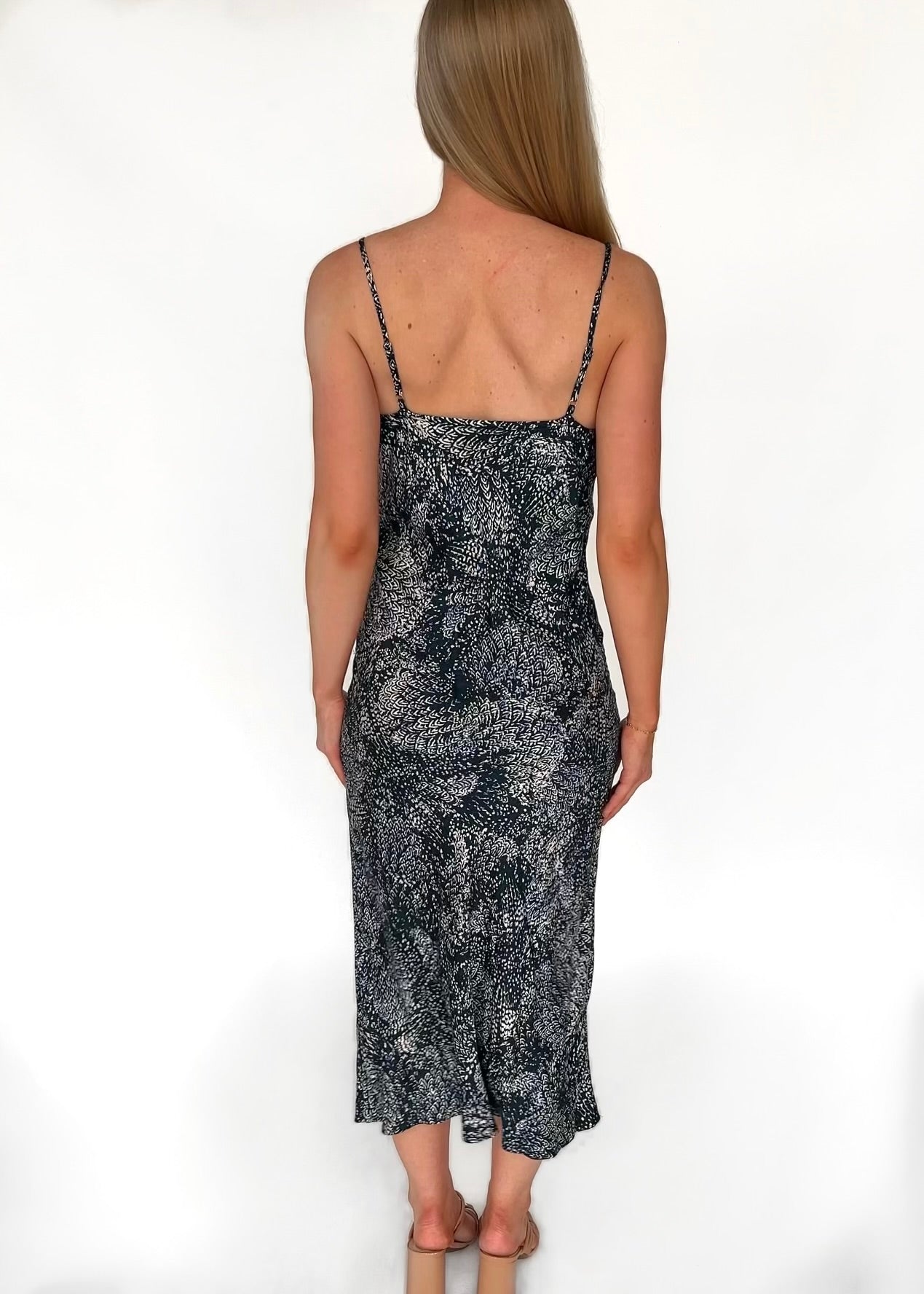 Willa Printed Cowl Neck Midi Dress