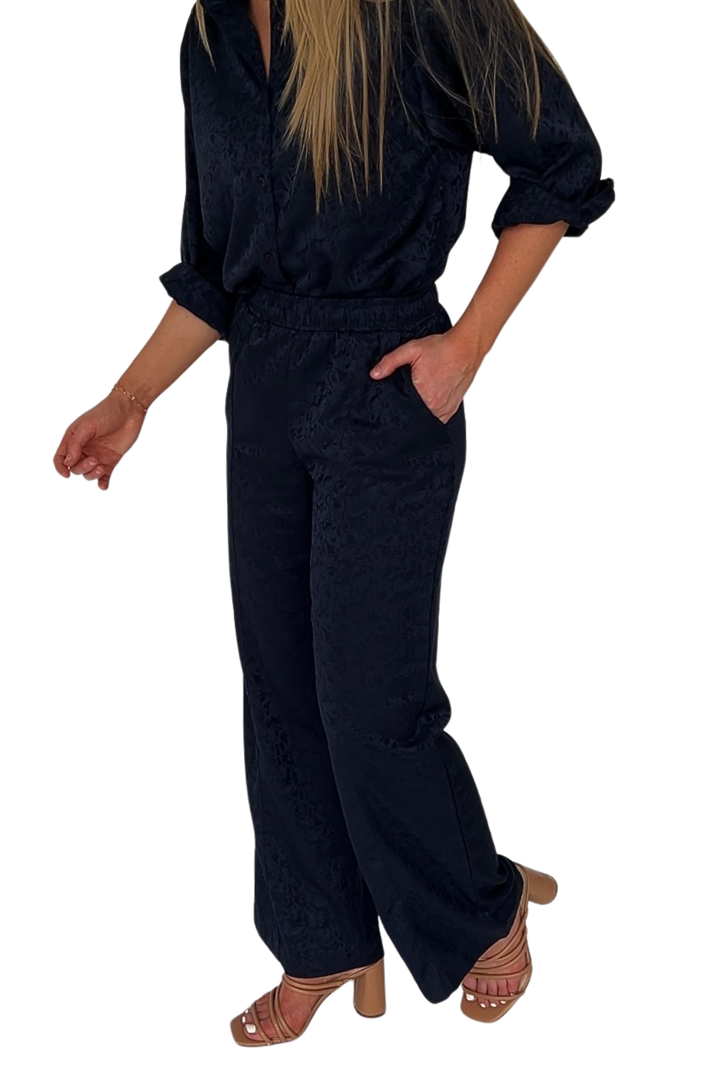 Remi Satin Jacquard Pants