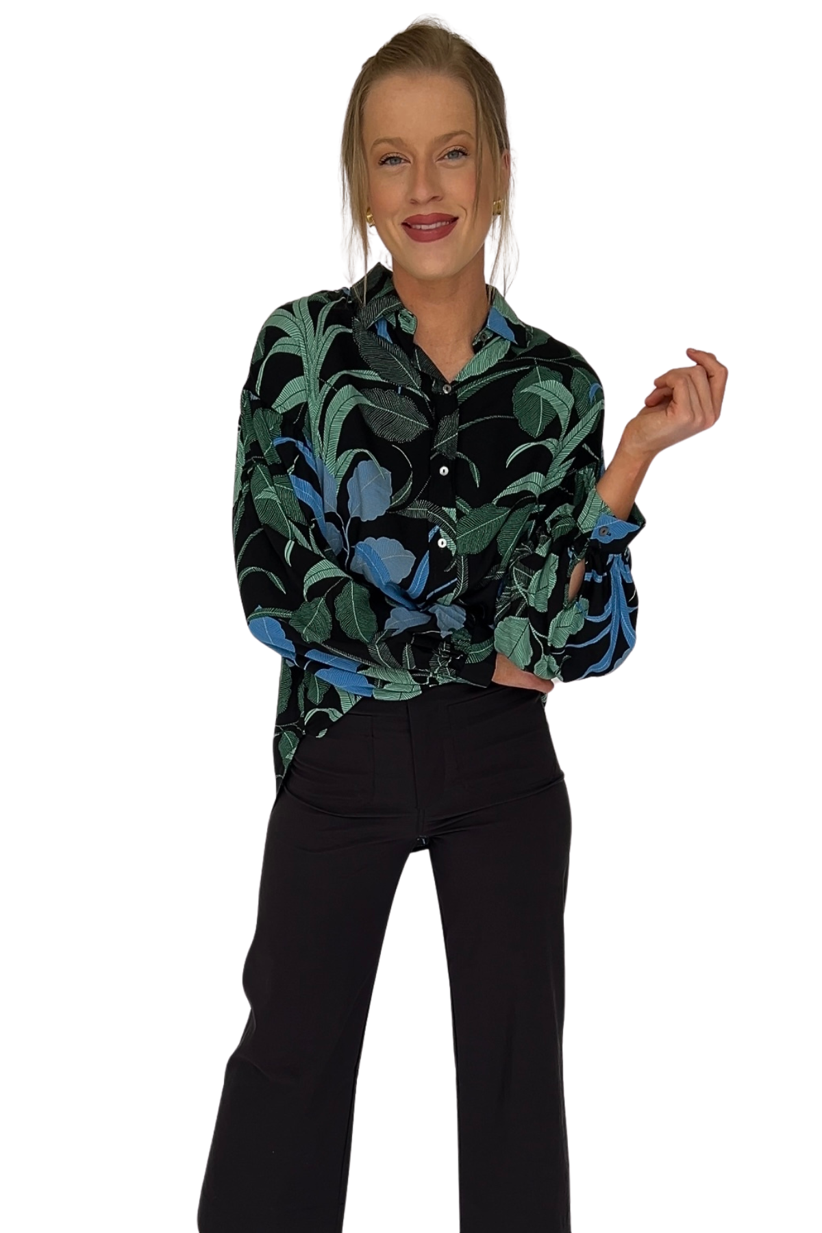 Paige Printed Button Up Top