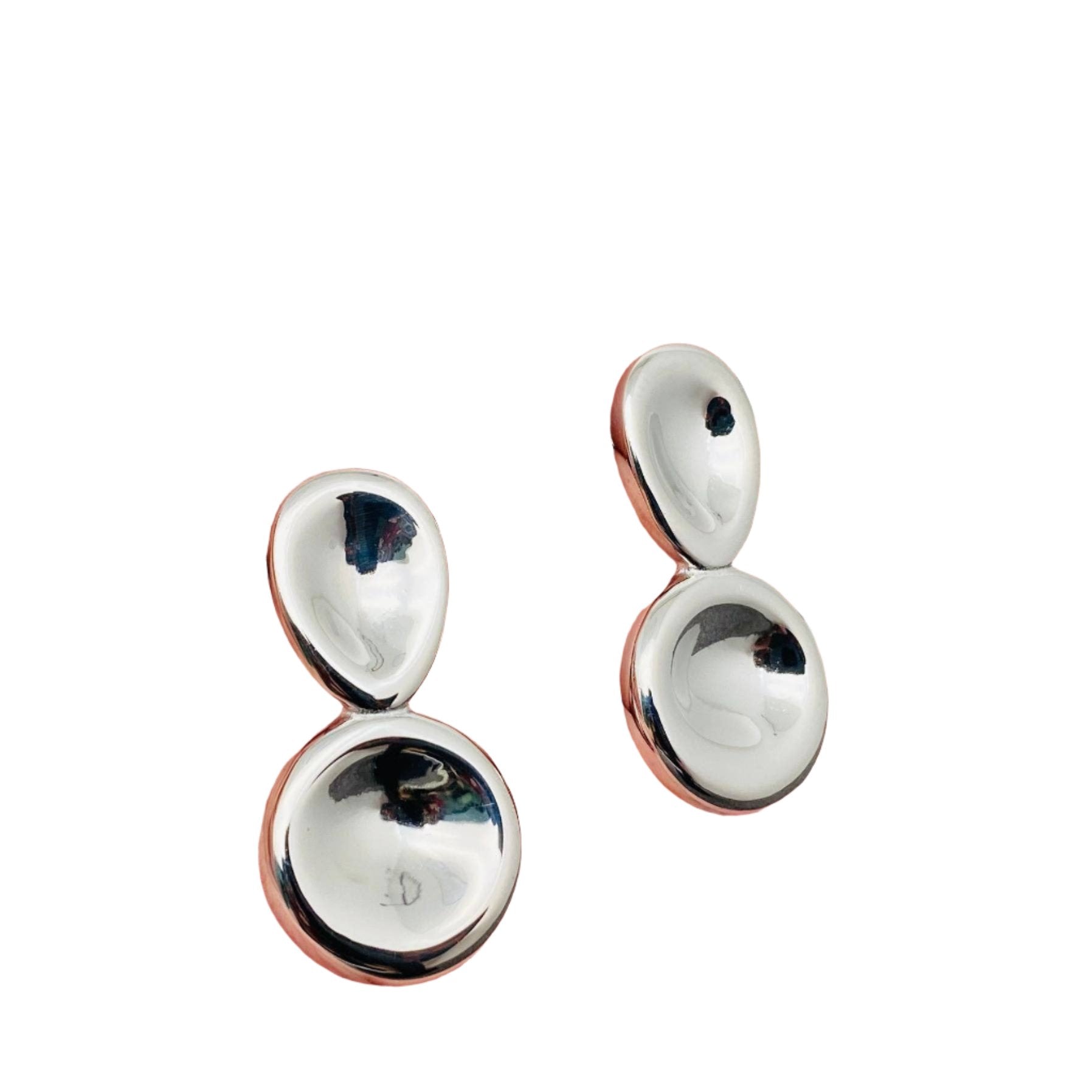 Glossy Concave Post Earrings