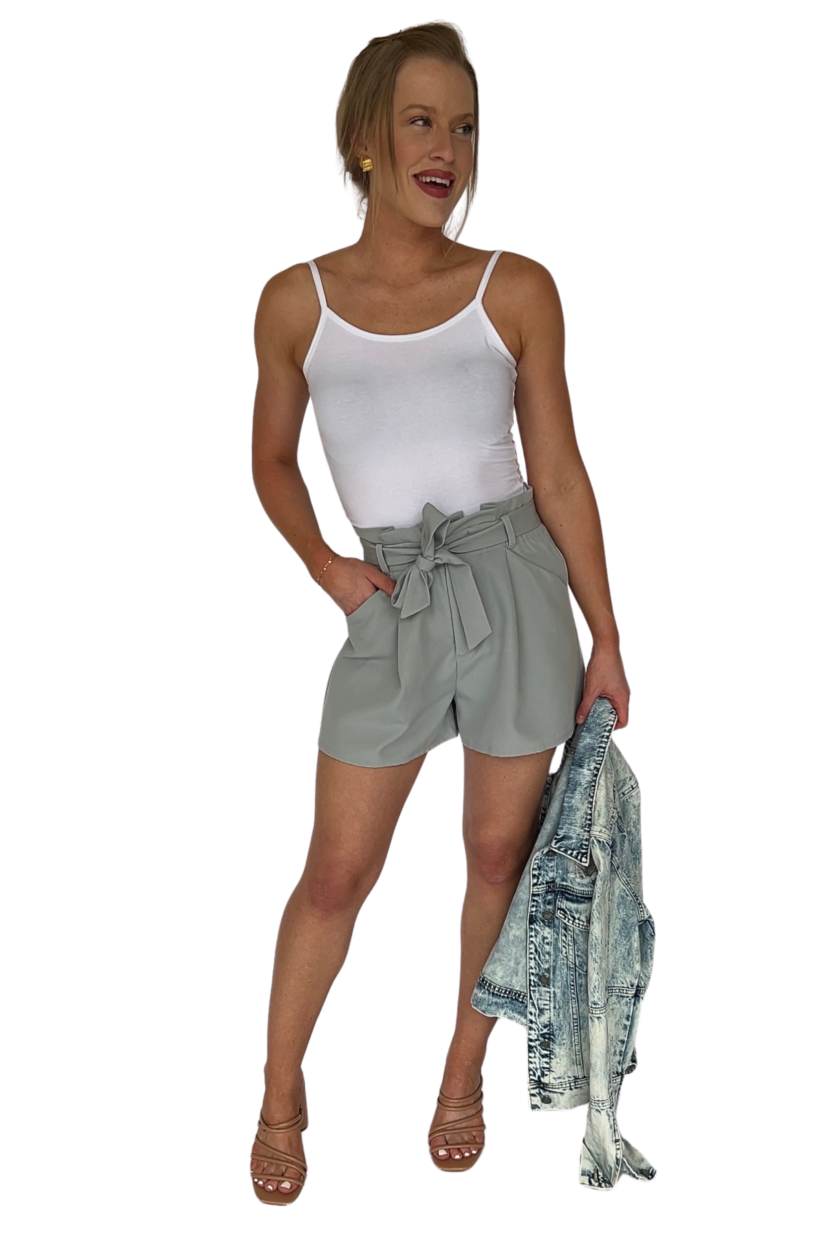 Raya Tie Waist Paperbag Shorts