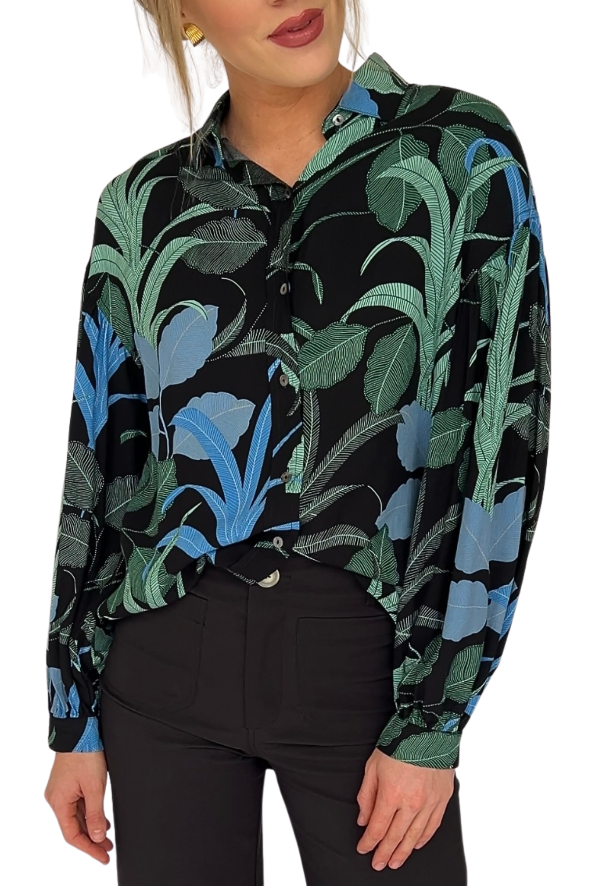 Paige Printed Button Up Top