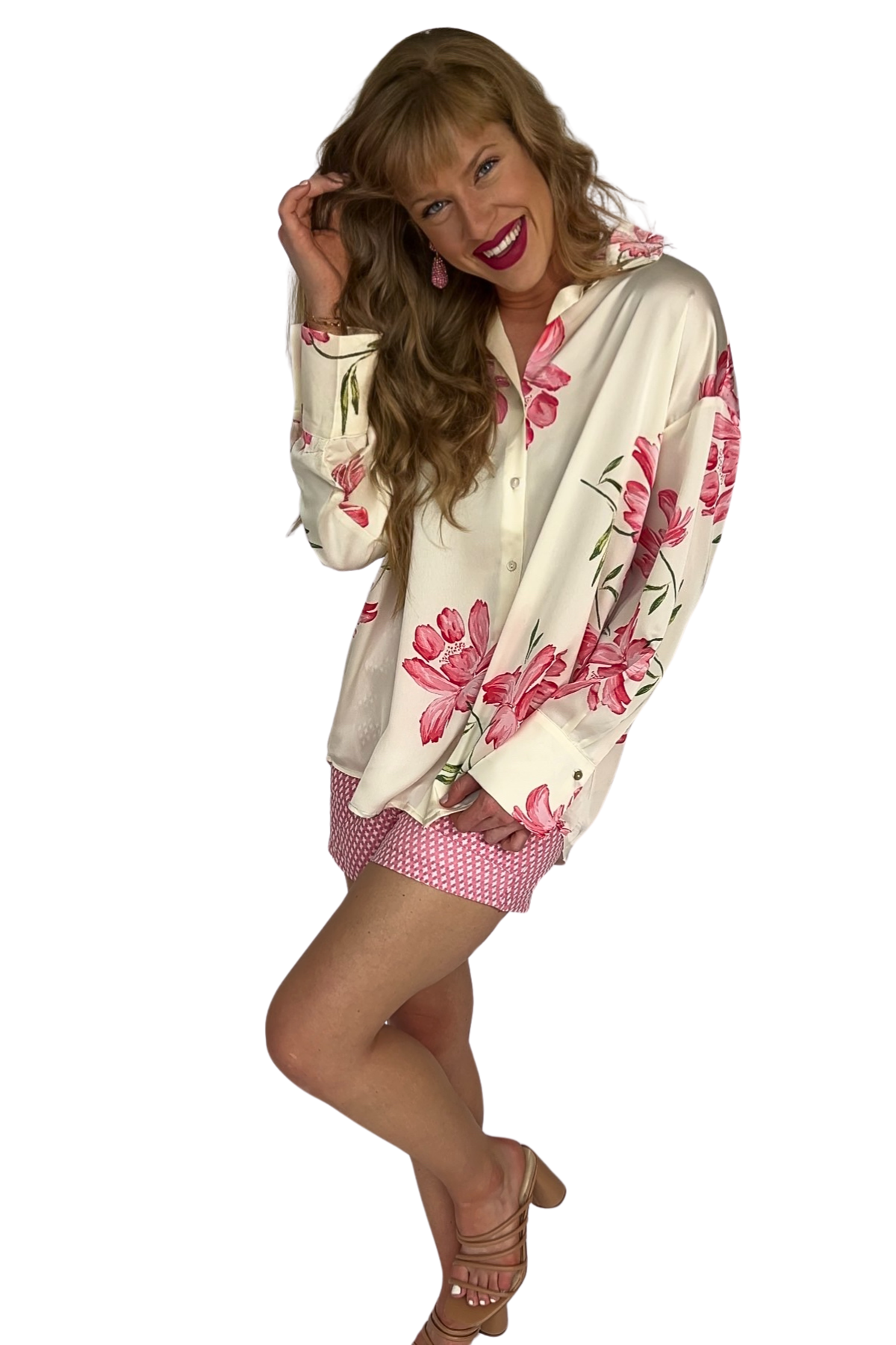 Isla Floral Print Satin Top