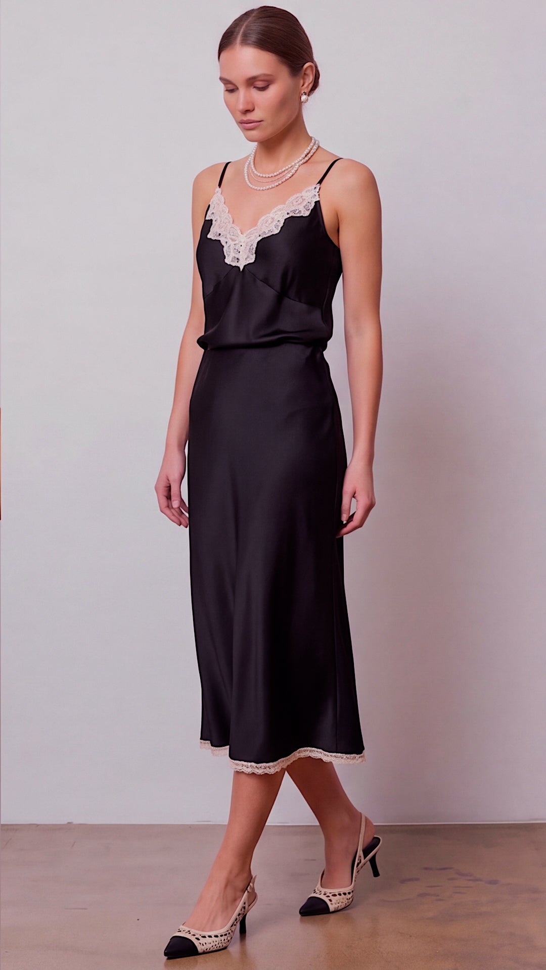 Esmé Lace-Trim Satin Camisole