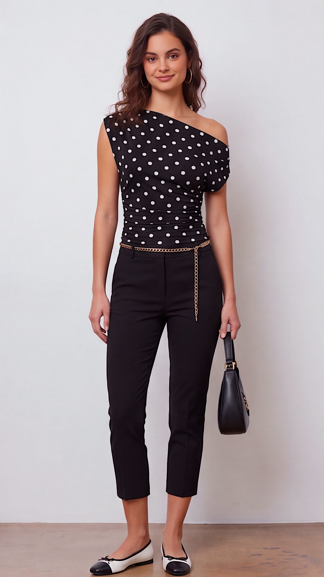 Sylvie Off-Shoulder Polka Dot Top