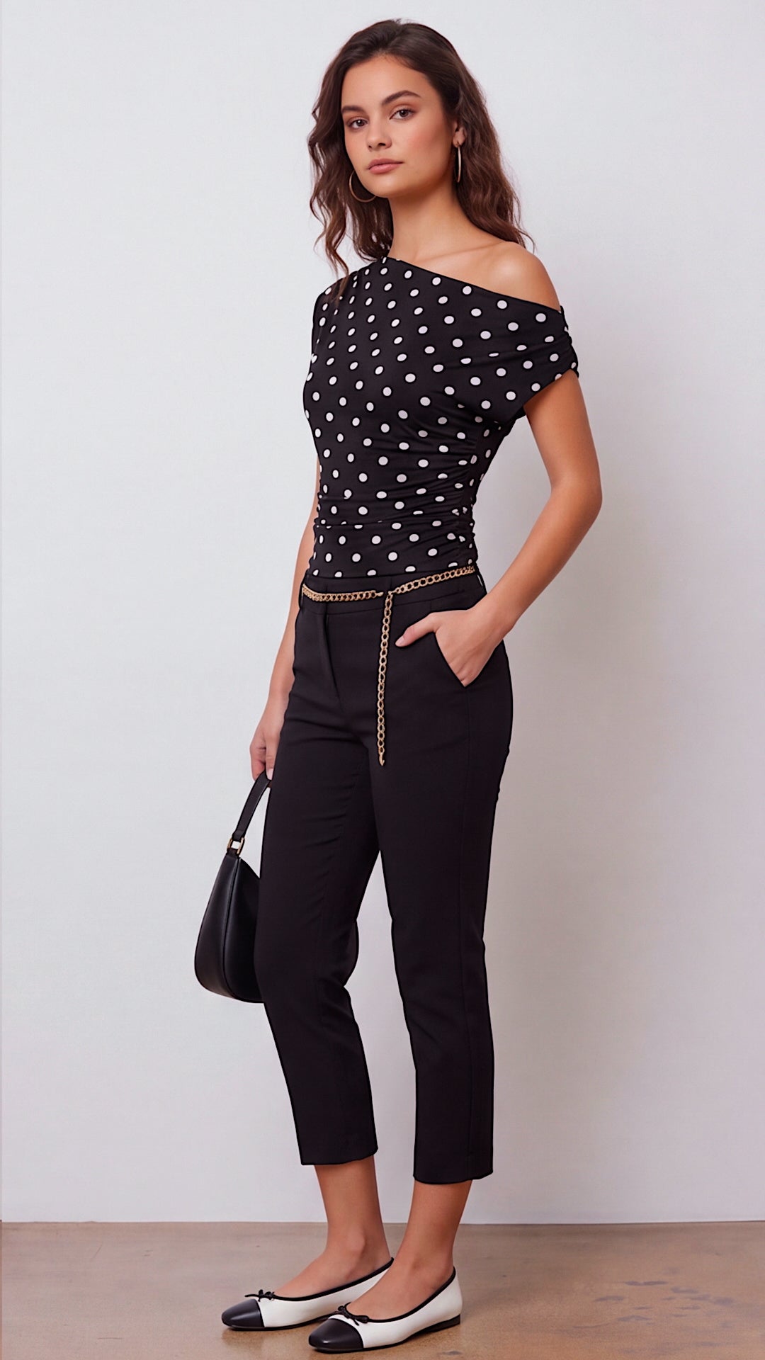 Sylvie Off-Shoulder Polka Dot Top