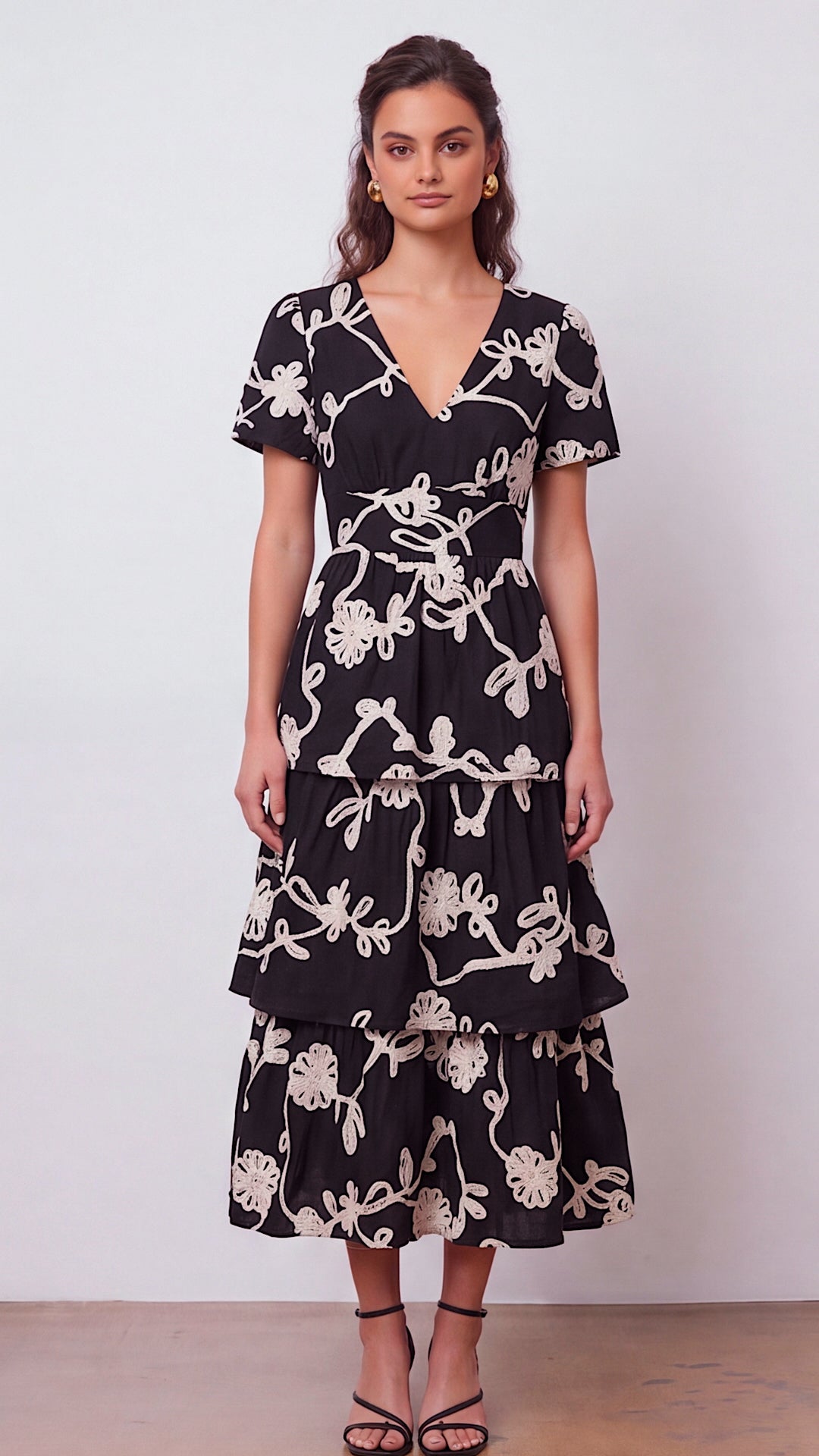 Blythe Embroidered Midi Dress