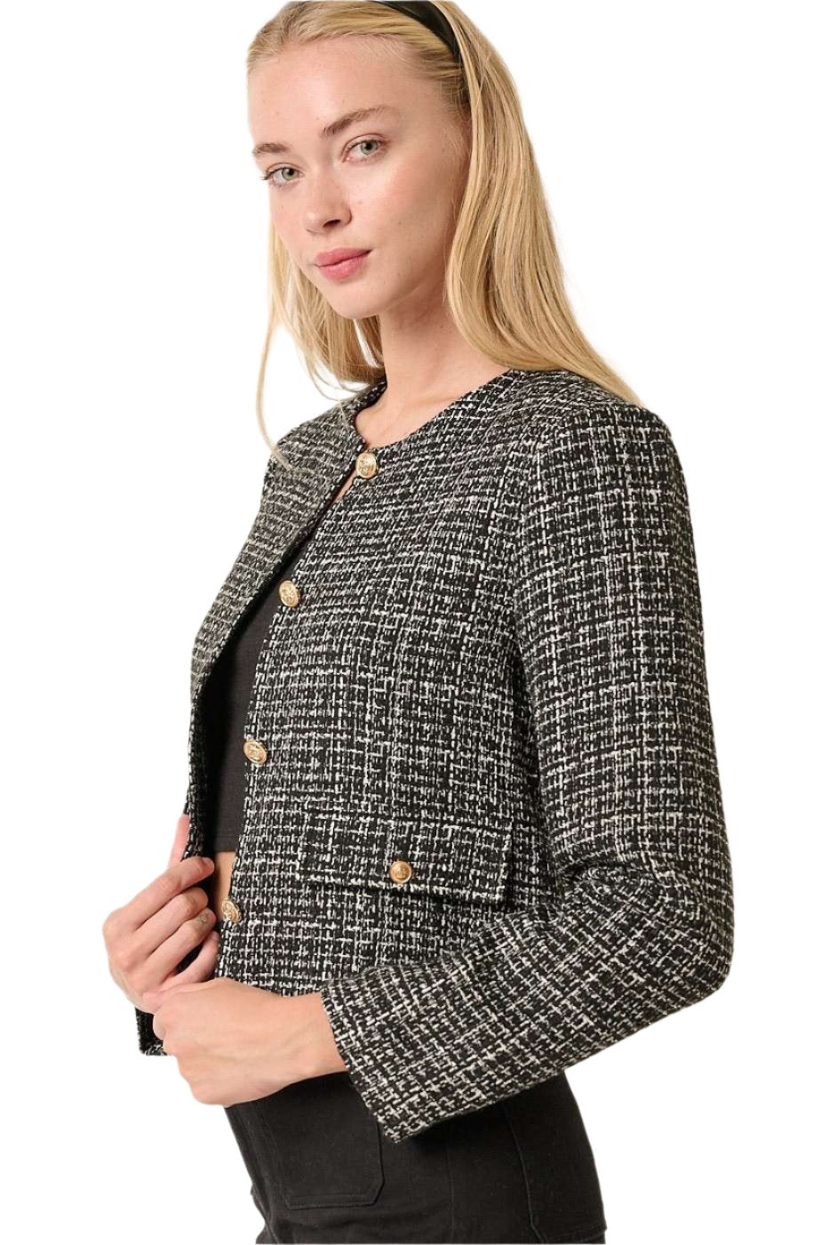 Margot Tweed Round Neck Jacket