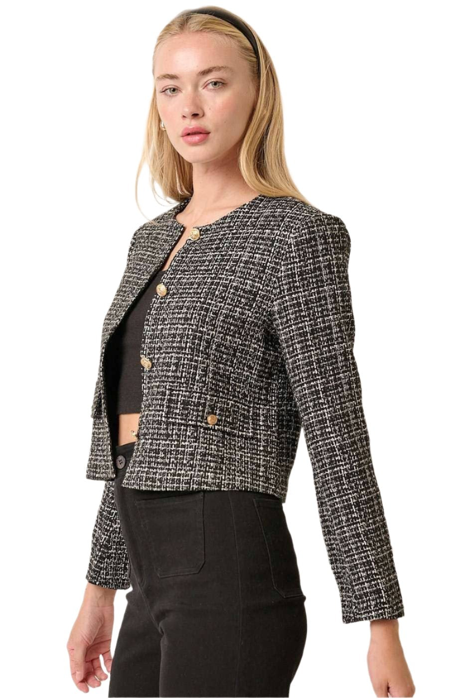 Margot Tweed Round Neck Jacket