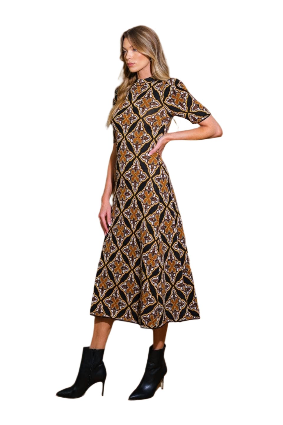 Kelli Jacquard Sweater Midi Dress