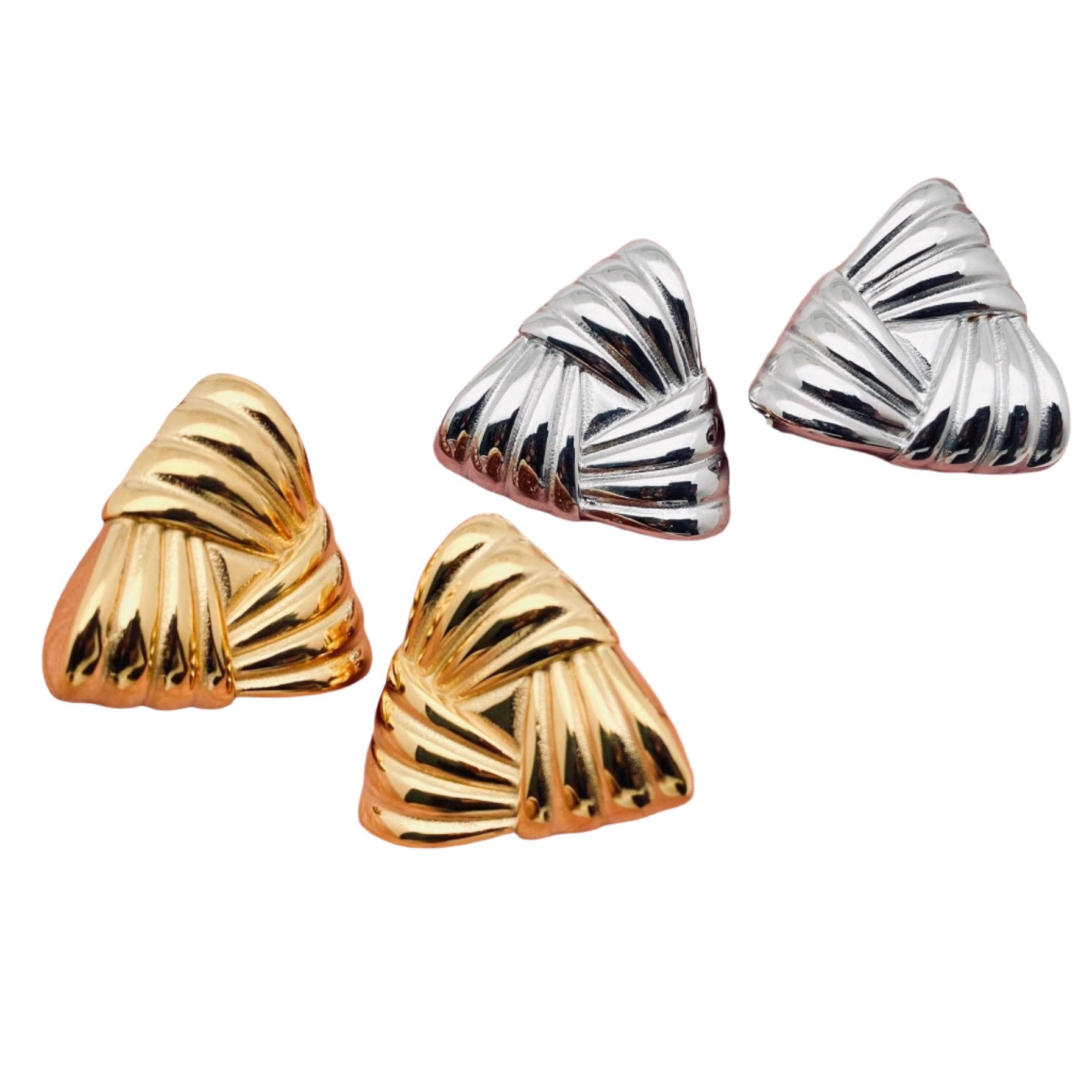 Striped Triangle Post Earrings