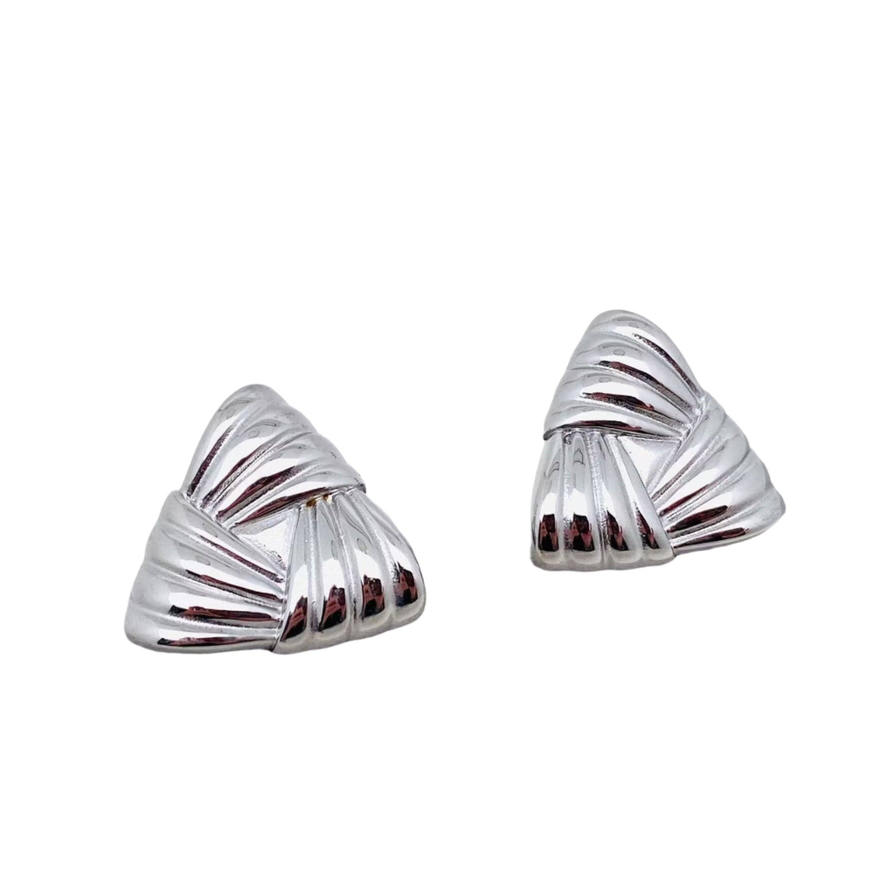 Striped Triangle Post Earrings