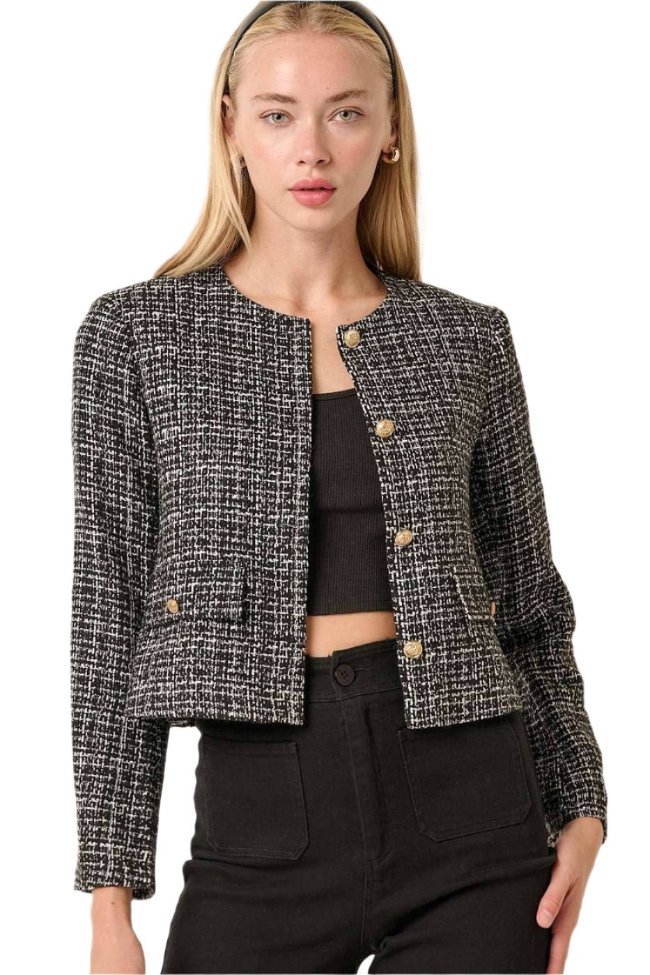 Margot Tweed Round Neck Jacket