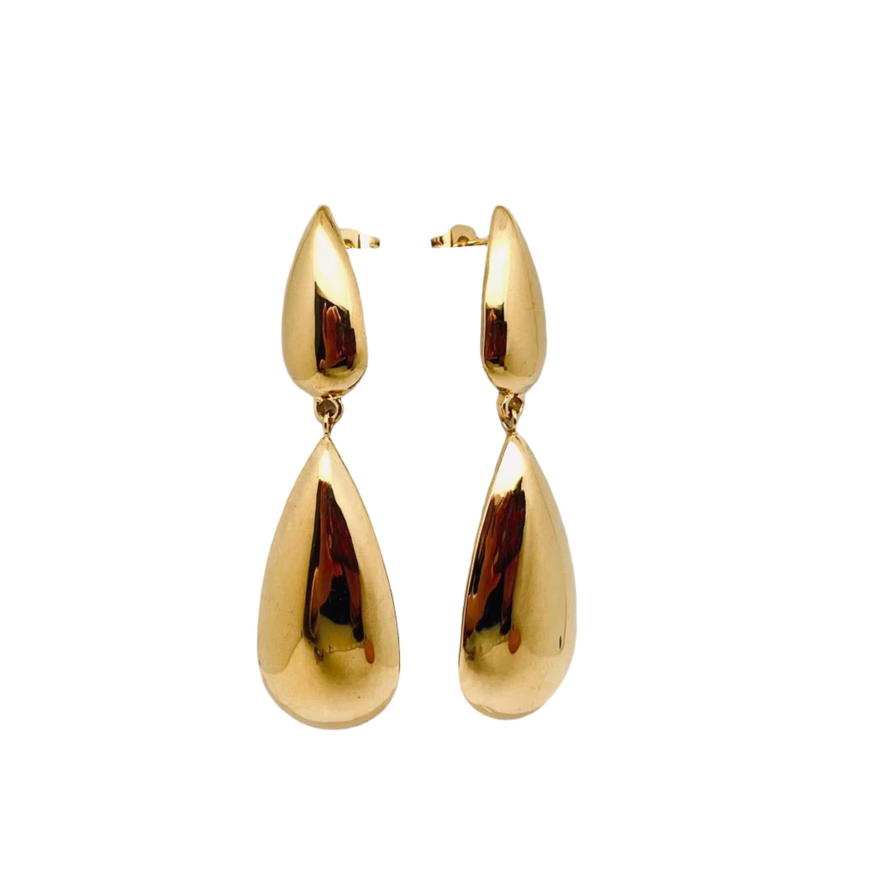 Smooth Double Droplet Shaped Earrings