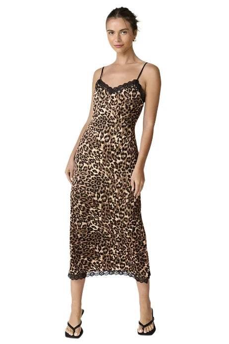 Louisa Leopard Print Slip Dress