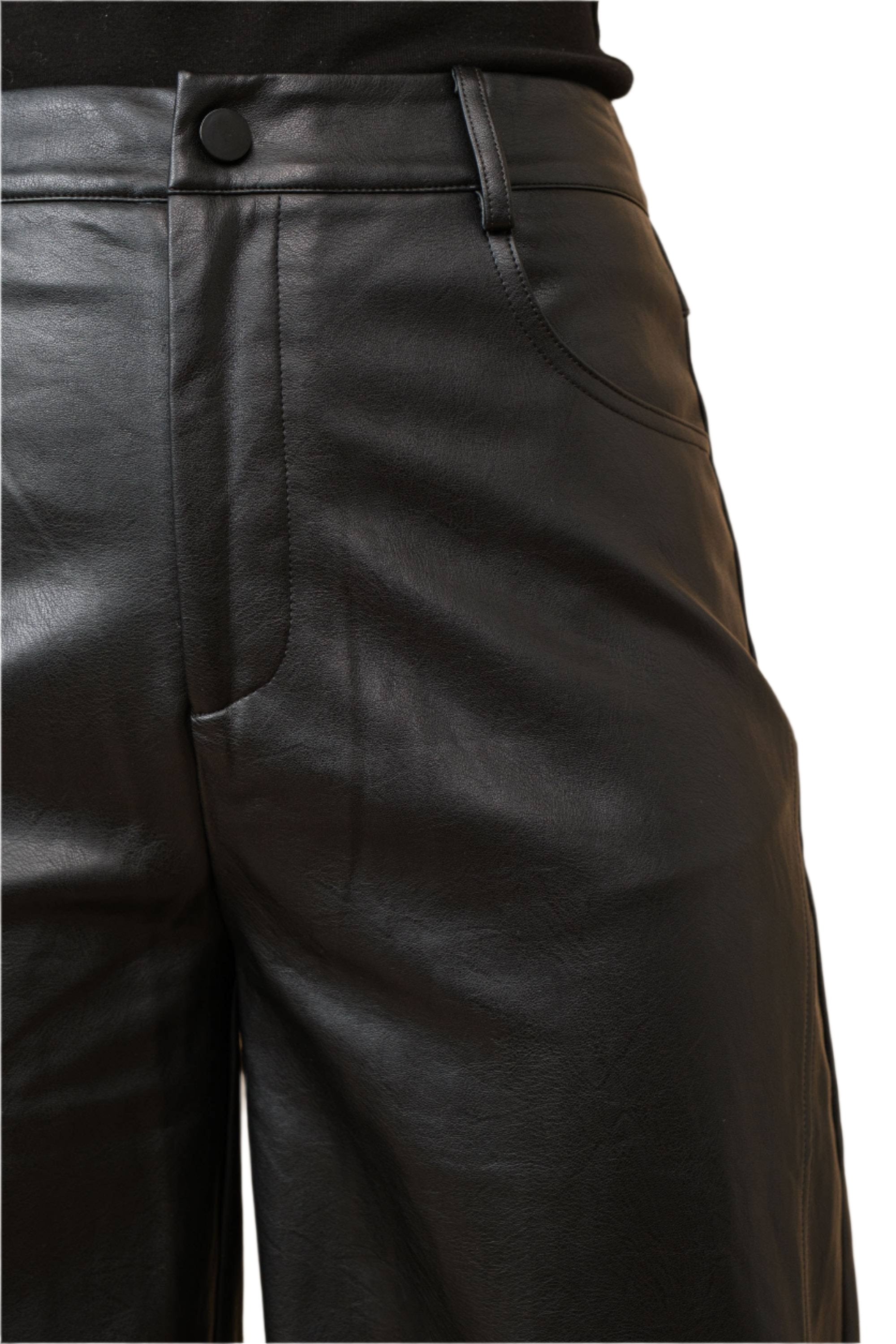 Electra Patent Natural Wide Leg Leather Pants