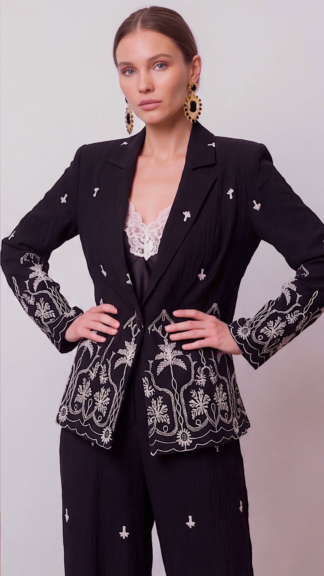 Palais Embroidered Double Breasted Blazer