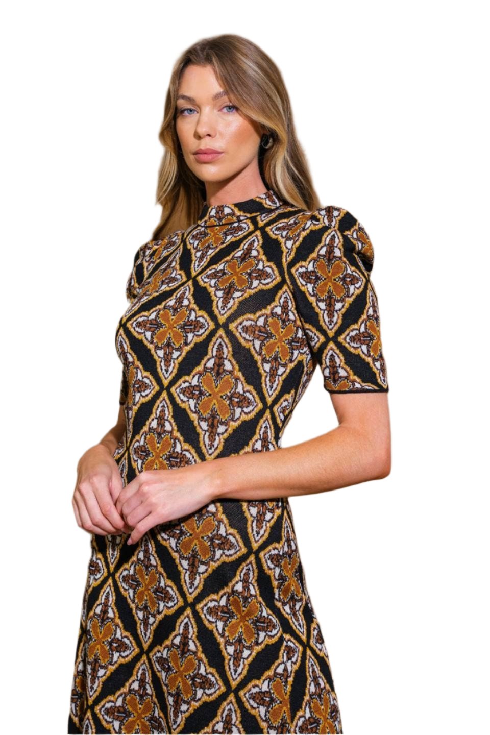 Kelli Jacquard Sweater Midi Dress